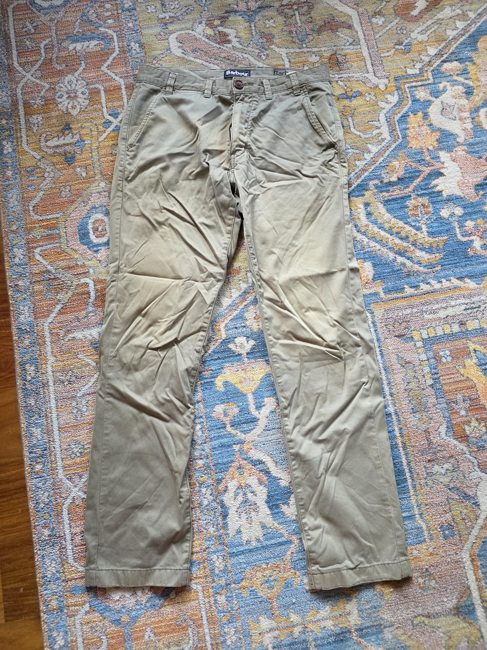 Barbour Men's Tan Chino Pants - Straight Leg